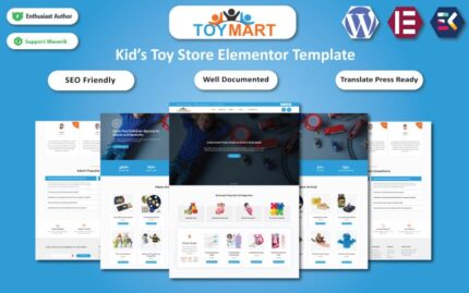 Toy Mart - Çocuk Oyuncak Mağazası WordPress Elementor Şablonu