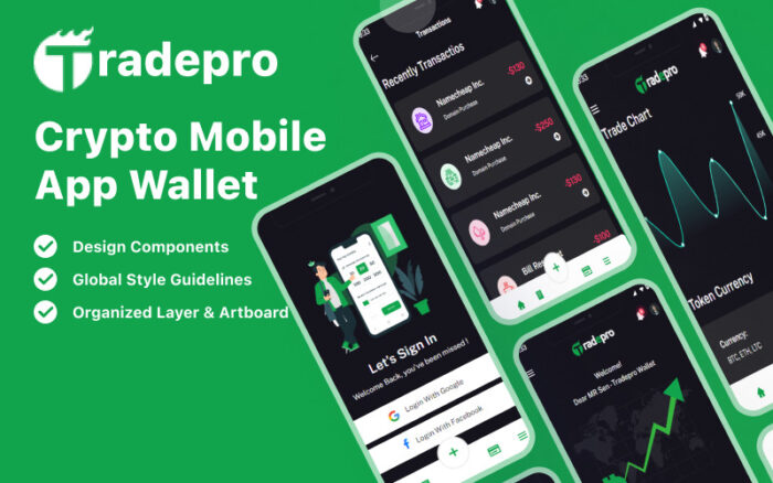 TradePro - Kripto Mobil Cüzdan HTML5 Şablonu