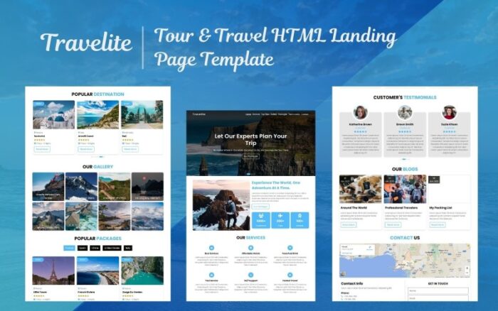 Travelite - Tur ve Seyahat Acentası HTML5 Açılış Sayfası Şablonu