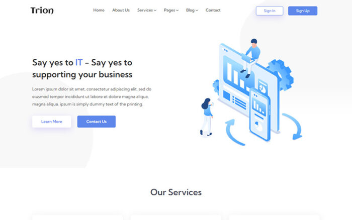 Trion - BT Çözümleri ve Teknoloji Web Sitesi Şablonu