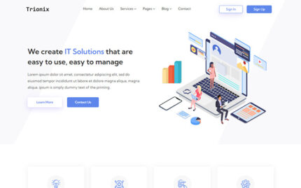 Trionix - BT Çözümleri ve Kurumsal Web Sitesi Şablonu
