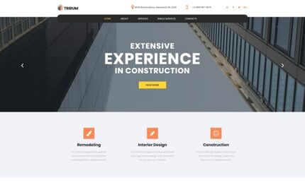 Trirum - Çok Amaçlı İnşaat Modern WordPress Elementor Teması