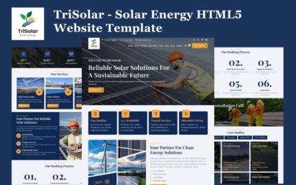 TriSolar - Güneş Enerjisi HTML5 Web Sitesi Şablonu