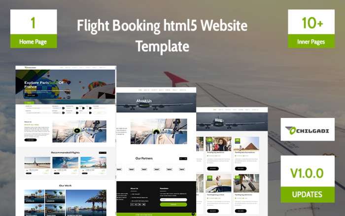 Uçuş Rezervasyonu html5 Web Sitesi Şablonu