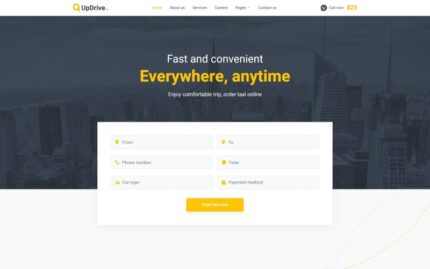 UpDrive - Çevrimiçi Taksi Hizmeti Web Sitesi Şablonu