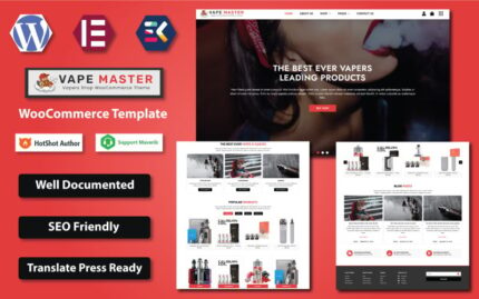 Vape Master - Elektronik Sigara ve Tütün Mağazası WooCommerce Elementor Şablonu