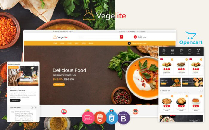 Vegelite - Yiyecek OpenCart Şablonu