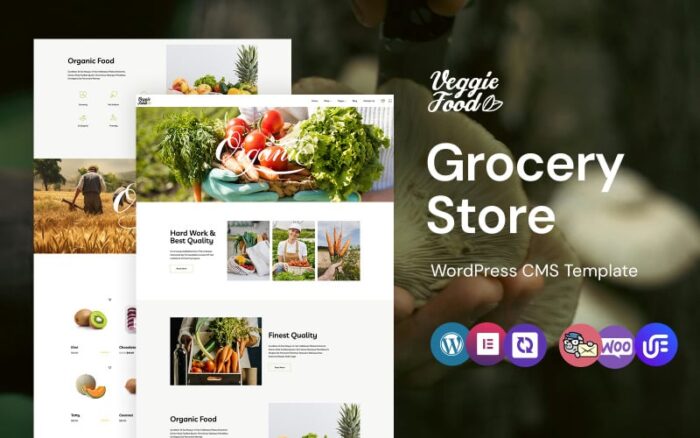 Veggiefood - Sebze ve Bakkal WordPress Elementor Teması