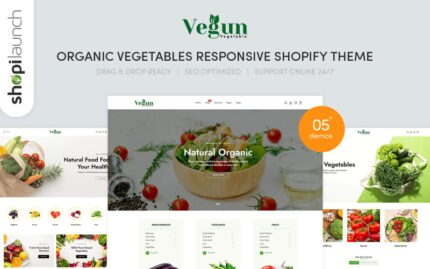 Vegun - Organik Sebzeler Duyarlı Shopify Teması