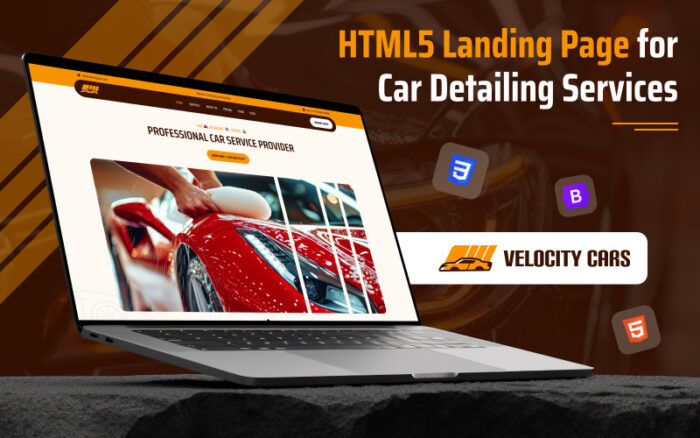 Velocity Cars - Araba Detaylandırması için Premium HTML5 Açılış Sayfası