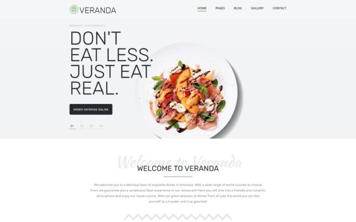 Veranda - Kafe ve Restoran Çok Sayfalı Zarif Joomla Şablonu