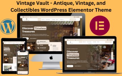 Vintage Vault - Antika, Eski ve Koleksiyonluk WordPress Elementor Teması