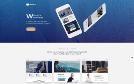 Waves - 9'u 1 Arada Tek Sayfa Web Sitesi Şablonu