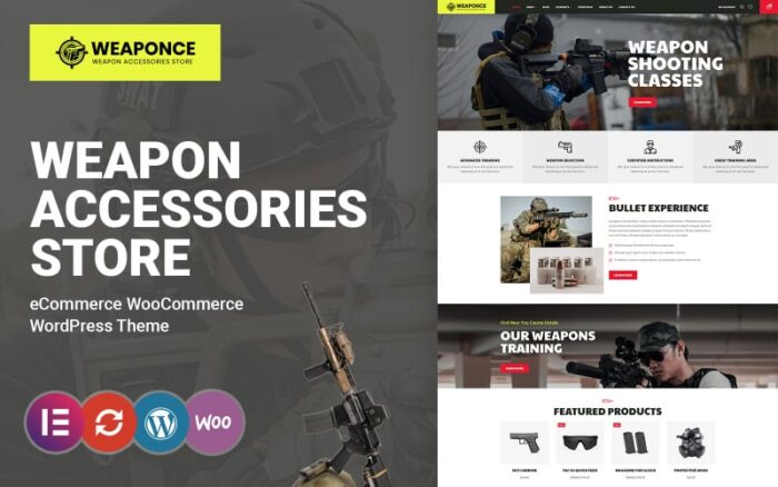 Weaponce - Silah Eğitimi, Atış Kulübü ve Silah WooCommerce Teması