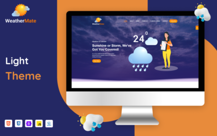 Weather Mate - Tam Hava Tahminleri Bootstrap Web Sitesi Şablonu