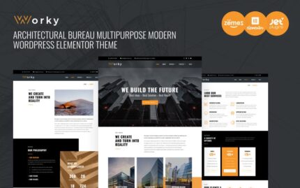 Worky - Architectural Bureau Çok Amaçlı Modern WordPress Elementor Teması