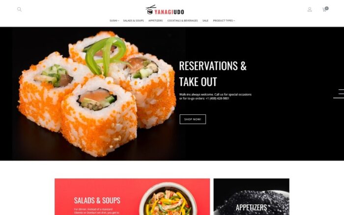 YanagiUdo - Japon Restoranı Magento Teması