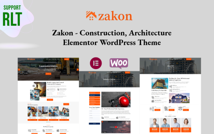 Zakon - İnşaat, Mimarlık Elementor WordPress Teması