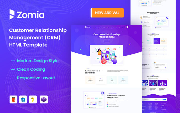 Zomia CRM ve Yazılım HTML5 Şablonu