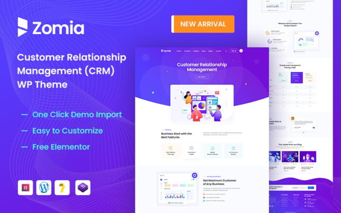 Zomia - CRM ve Yazılım WordPress Teması