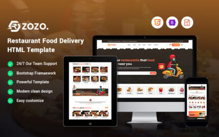 Zozo - Restoran Yemek Teslimatı Web Sitesi Şablonu