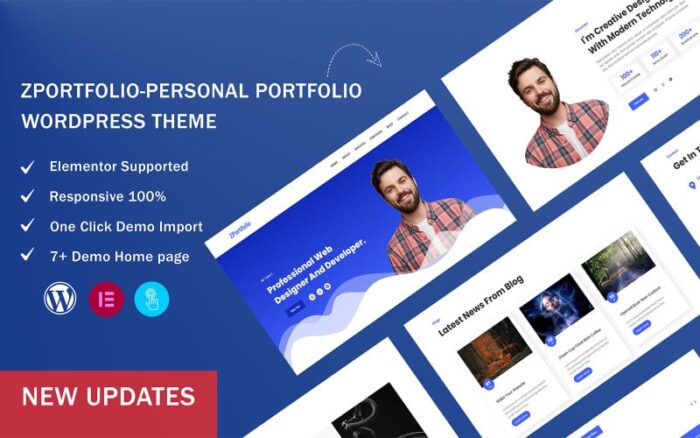 ZPortfolio - Kişisel Portföy Tek Sayfa WordPress Teması